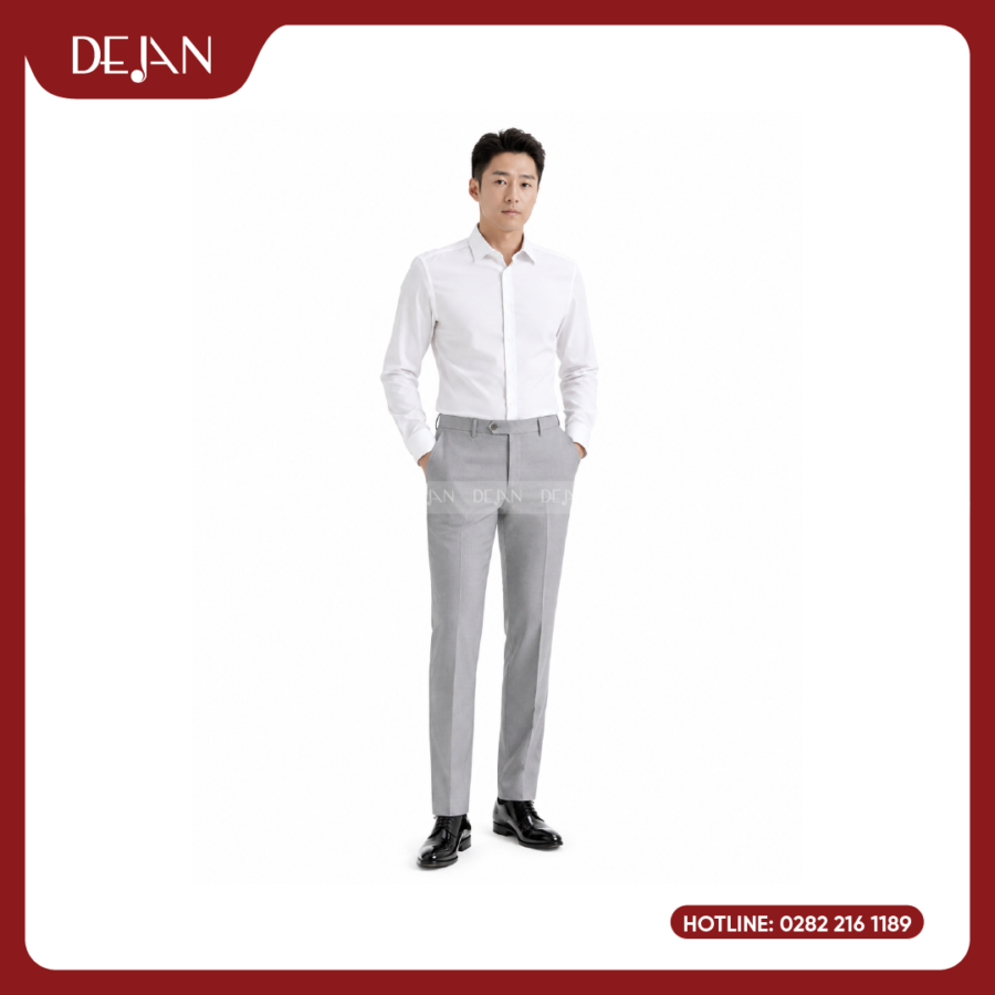 Đồng Phục Quần Tây Nam DJQTNA12008 Xám Trung Tính Hiện Đại