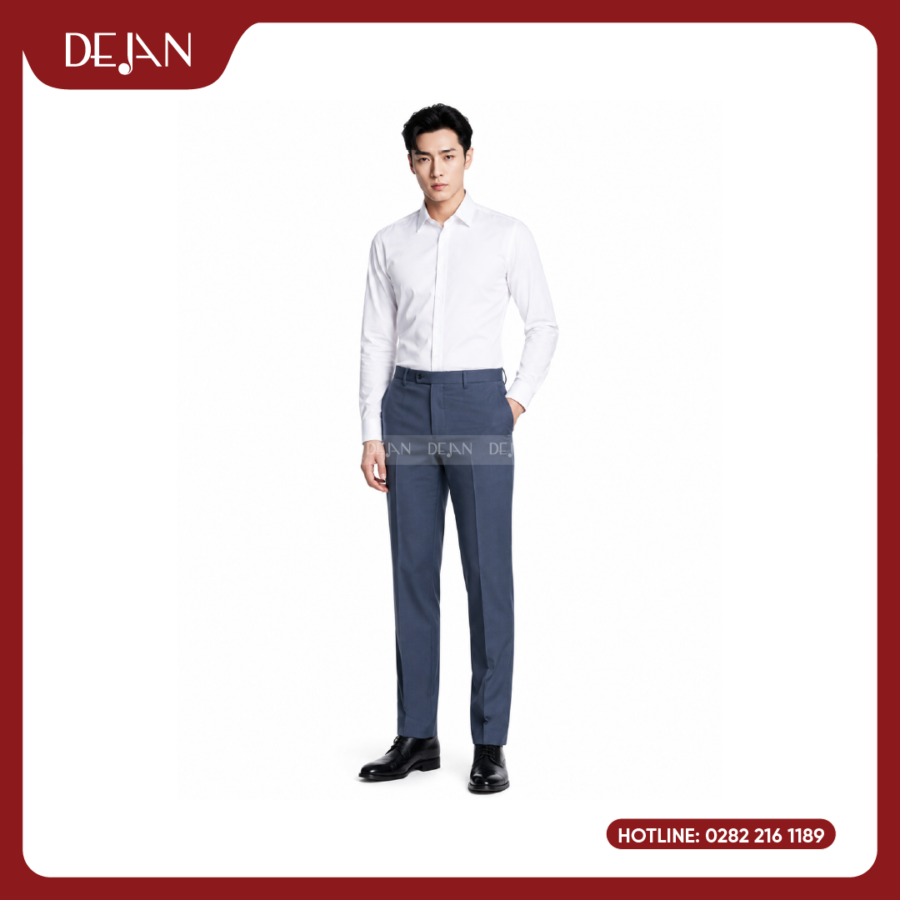 Đồng Phục Quần Tây Nam DJQTNA12009 Xanh Xám Ôm Dáng, Phù Hợp Nhân Viên Văn Phòng