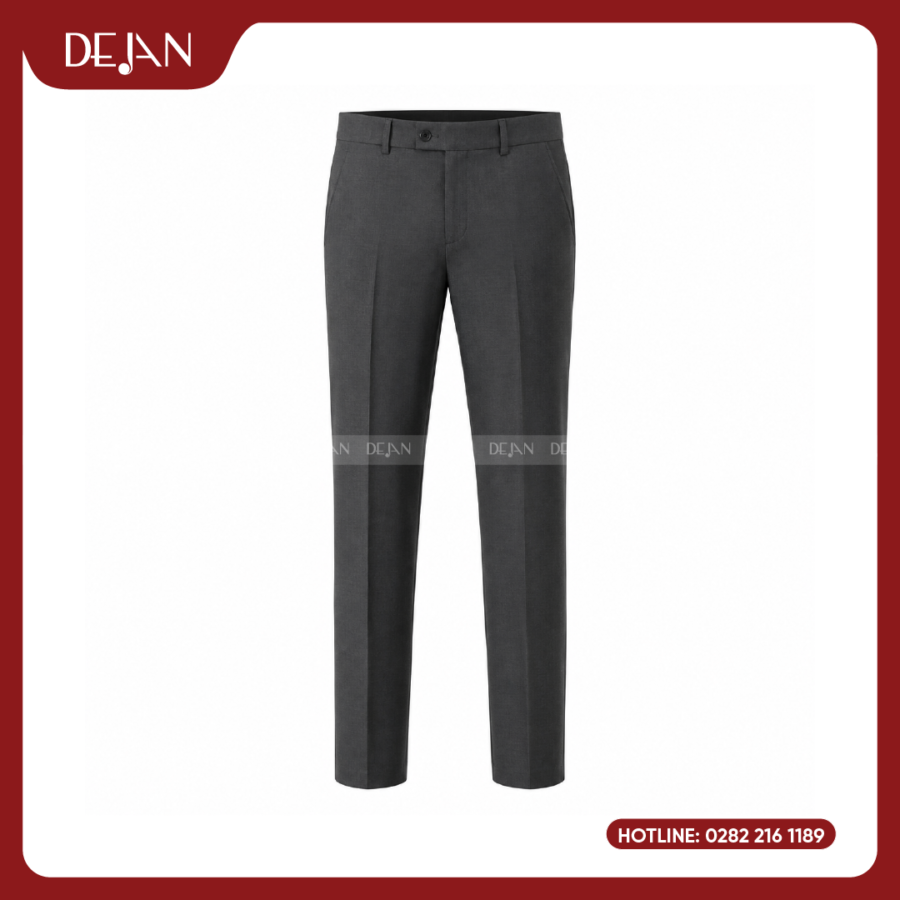 Đồng Phục Quần Tây Nam DJQTNA12010 Xám Đậm Thanh Lịch, Ống Côn Gọn Gàng