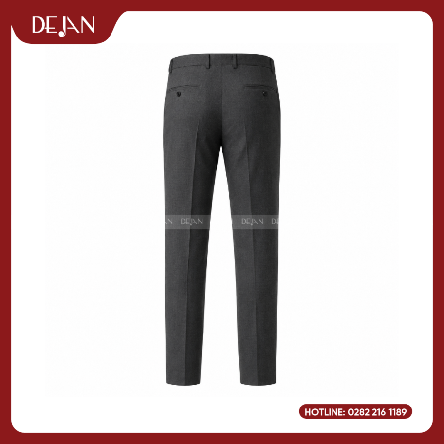 Đồng Phục Quần Tây Nam DJQTNA12010 Xám Đậm Thanh Lịch, Ống Côn Gọn Gàng