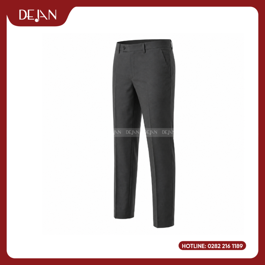 Đồng Phục Quần Tây Nam DJQTNA12010 Xám Đậm Thanh Lịch, Ống Côn Gọn Gàng