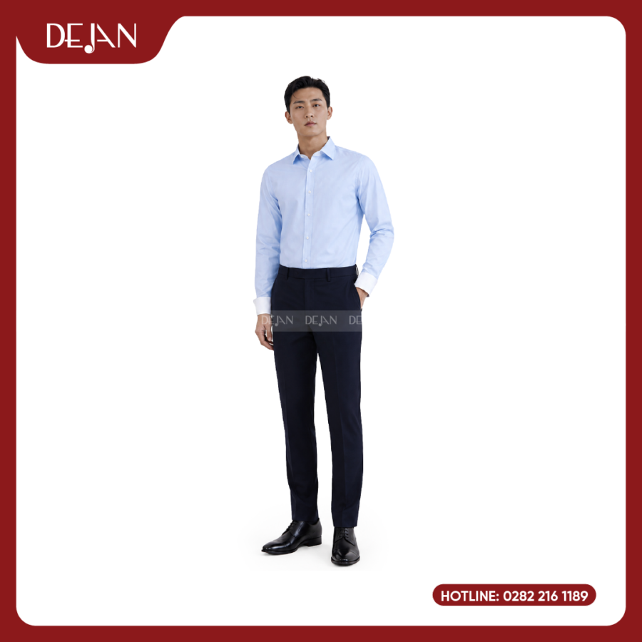 Đồng Phục Sơ Mi Nam DJSM10109 Xanh Nhạt Trẻ Trung, Hiện Đại
