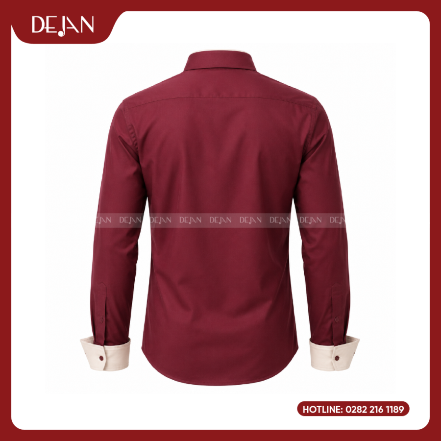 Đồng Phục Sơ Mi Nam DJSM10112 Đỏ Đô Sang Trọng, Cá Tính