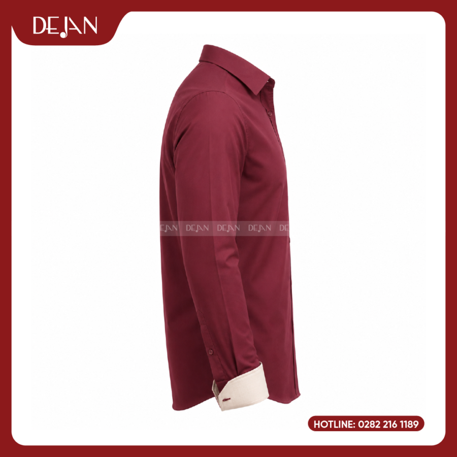 Đồng Phục Sơ Mi Nam DJSM10112 Đỏ Đô Sang Trọng, Cá Tính