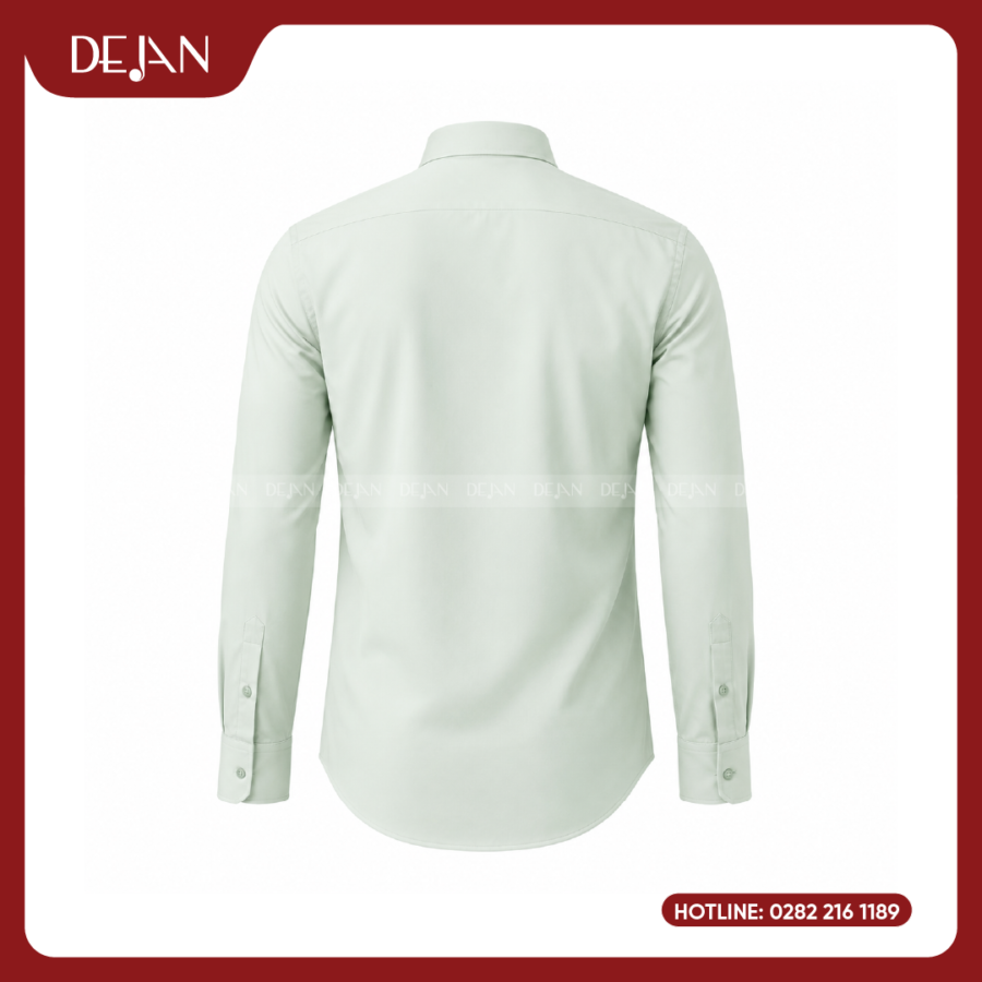 Đồng Phục Sơ Mi Nam DJSM10115 Xanh Bạc Hà Nhạt, Cổ Button-Down Tinh Tế