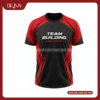 Đồng Phục Áo Thun Teambuilding DJTBD101 Loang Màu Đen Phối Đỏ Đô Cá Tính