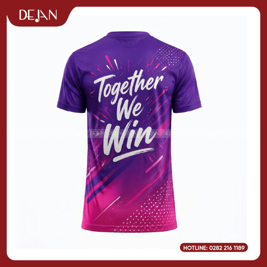 Đồng Phục Áo Thun Teambuilding DJTBD103 Loang Màu Tím Phối Xám Sáng Tạo