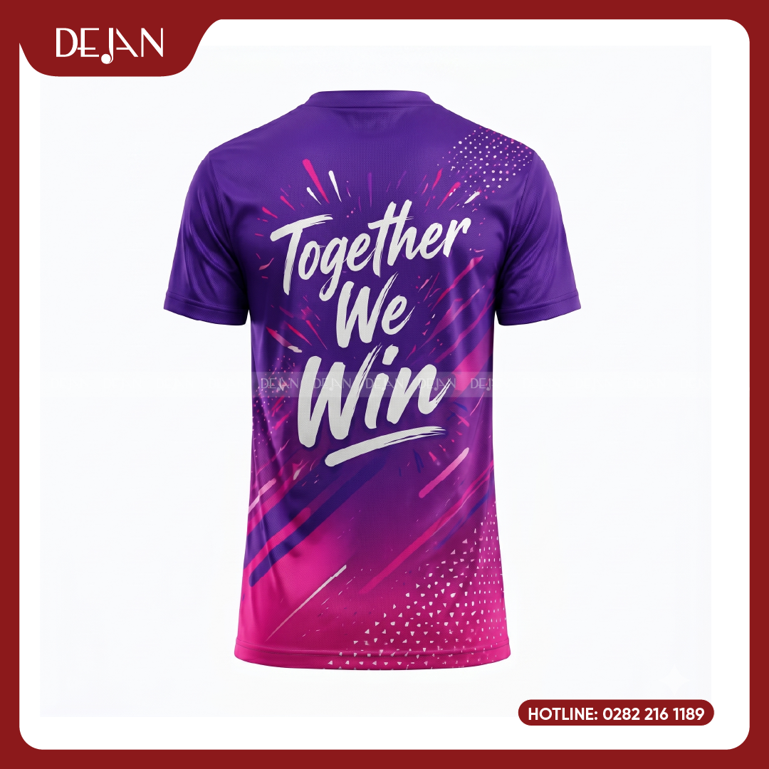 DJTBD103-dong-phuc-ao-teambuilding-03 Đồng Phục Áo Thun Teambuilding DJTBD103 Loang Màu Tím Phối Xám Sáng Tạo