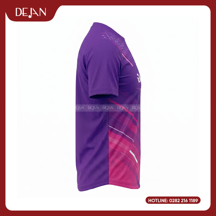Đồng Phục Áo Thun Teambuilding DJTBD103 Loang Màu Tím Phối Xám Sáng Tạo