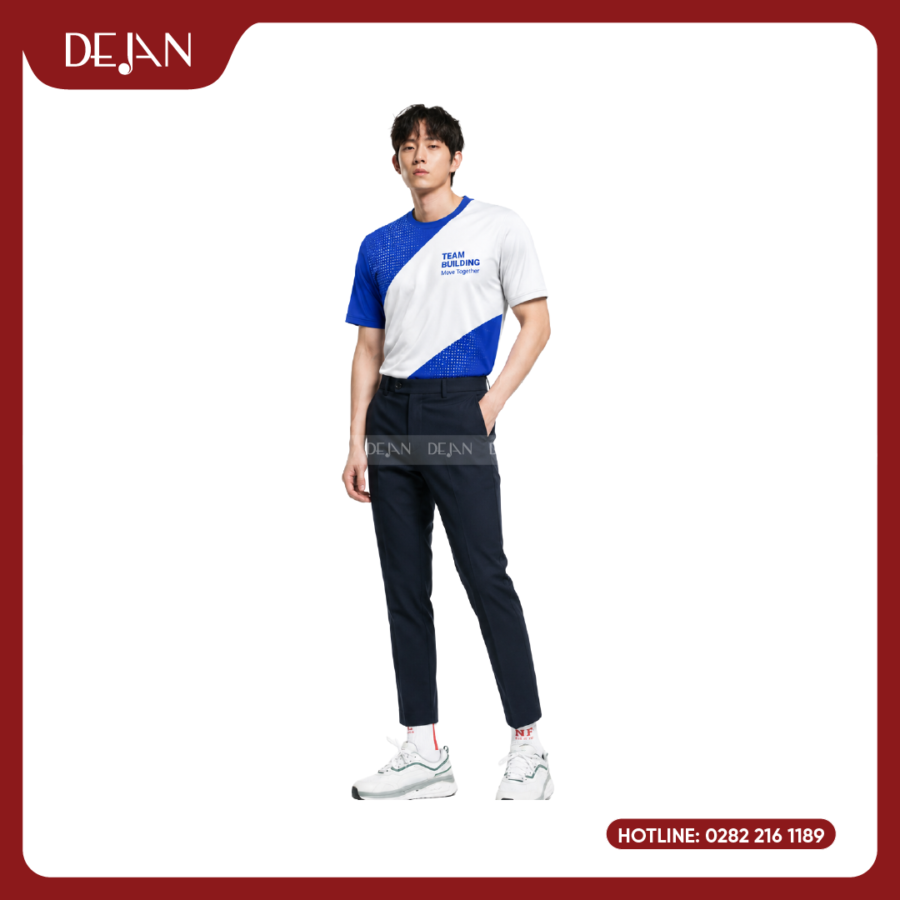 Đồng Phục Áo Thun Teambuilding DJTBD110 Loang Màu Xanh Dương Tươi Sáng