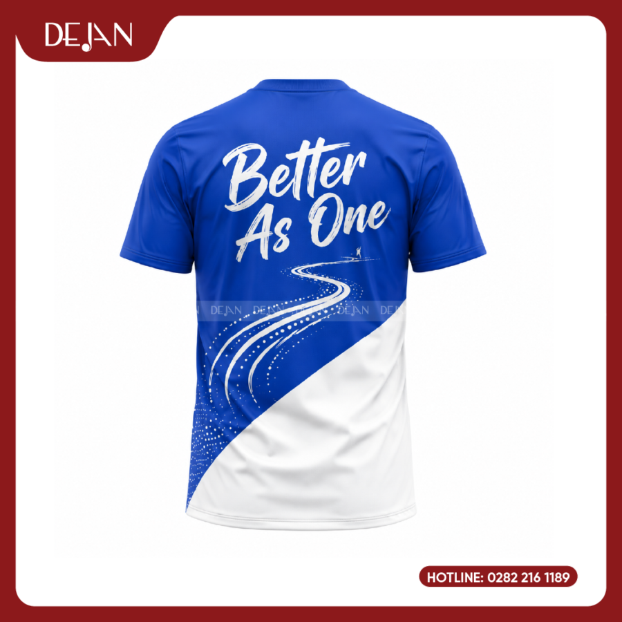 Đồng Phục Áo Thun Teambuilding DJTBD110 Loang Màu Xanh Dương Tươi Sáng