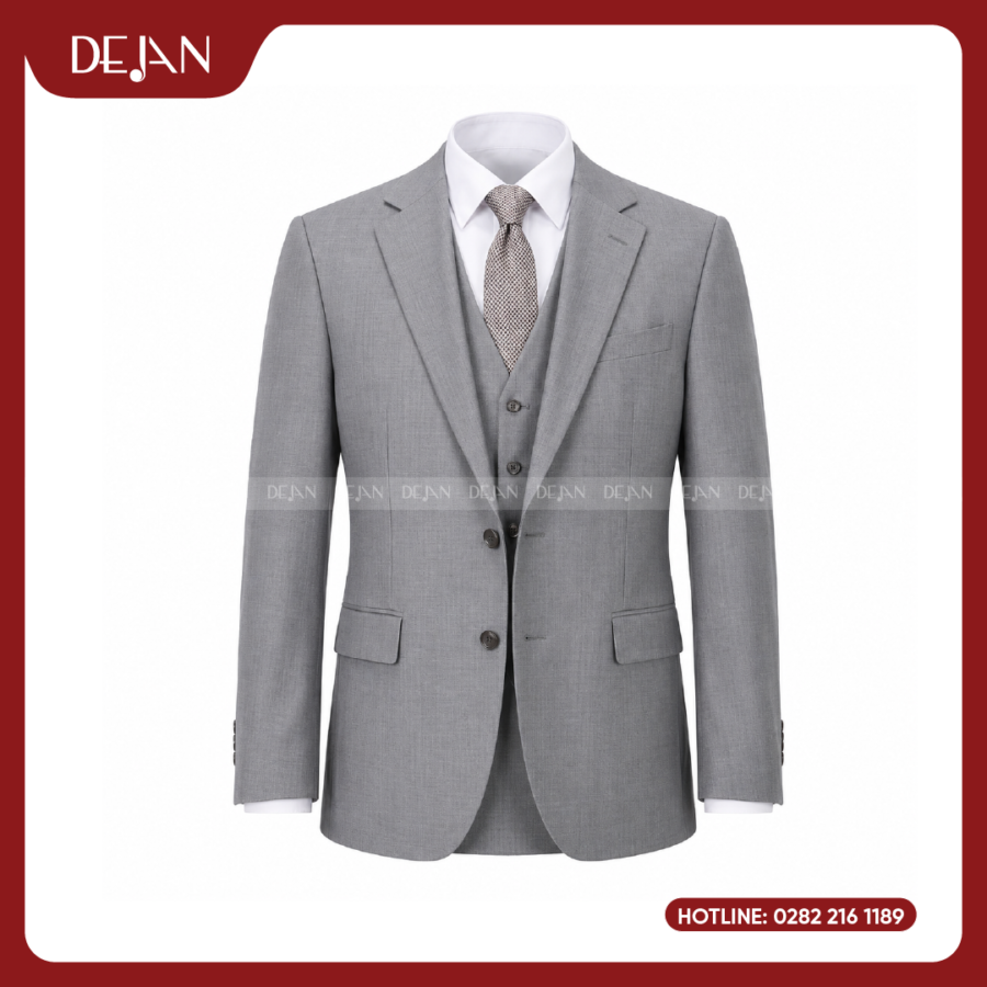 [DJVNA10007] Đồng Phục Vest Nam - Xám Đậm Lịch Lãm, Chuyên Nghiệp