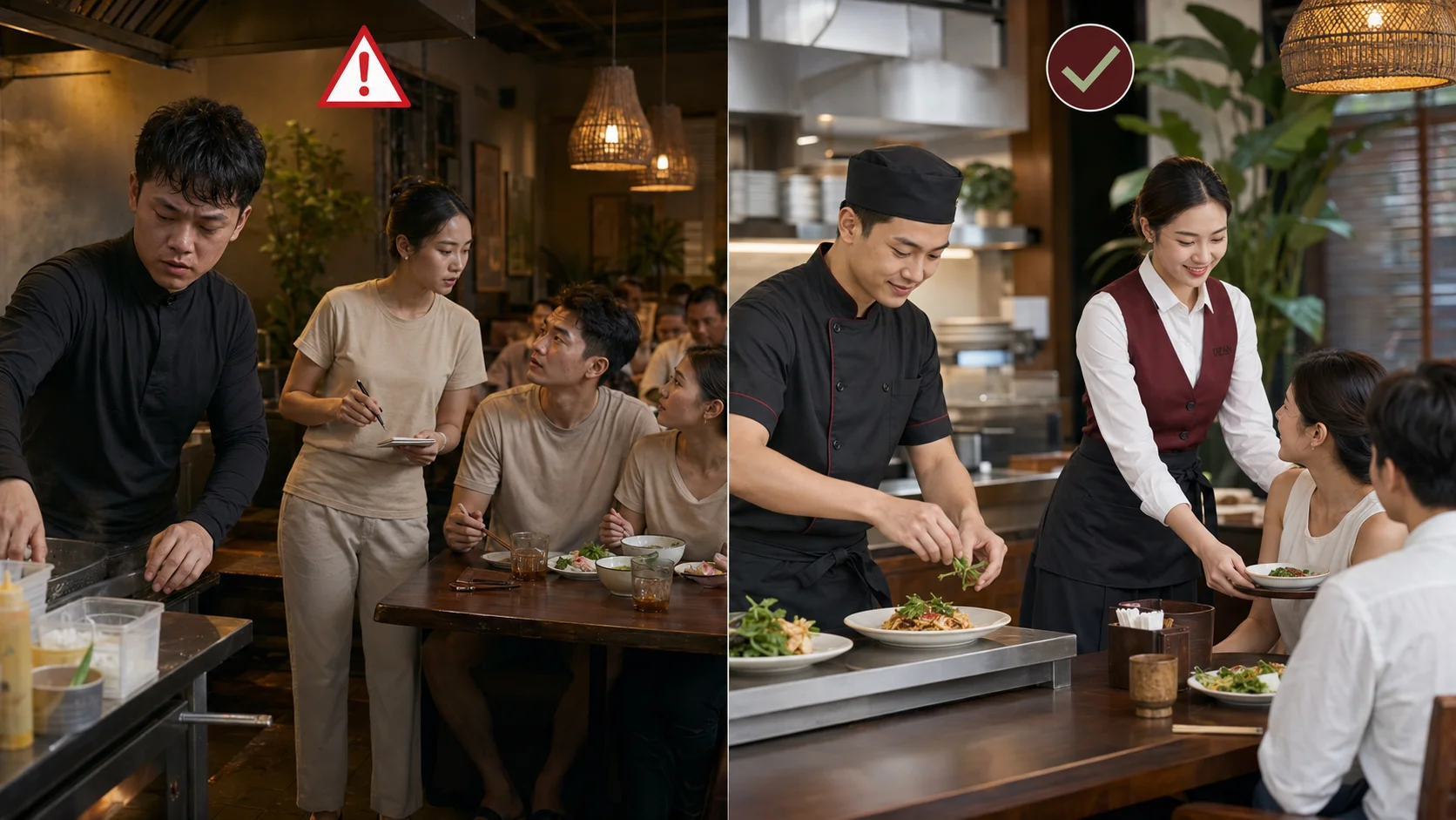 Đồng phục FOH và BOH: 5 Nguyên Tắc Tách Chất Liệu & Màu Sắc