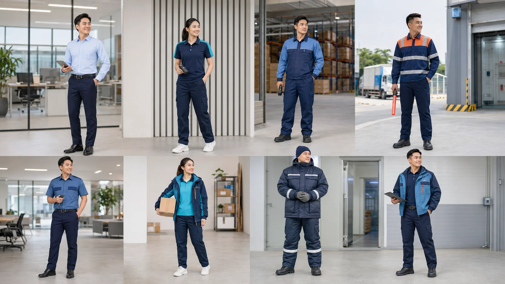 Đồng phục ngành logistics và vận chuyển: 7 tiêu chí, 8 mẫu theo vị trí