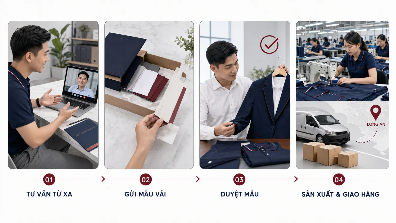 May đồng phục công sở tại Long An - giao hàng nhanh, đúng tiến độ