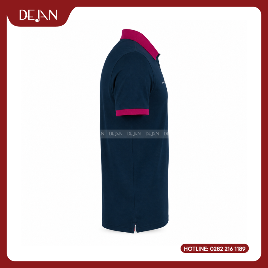 Đồng Phục Áo Thun Polo PLDJ03 Lịch Lãm Với Tông Xanh Navy Phối Cổ Đỏ Đô