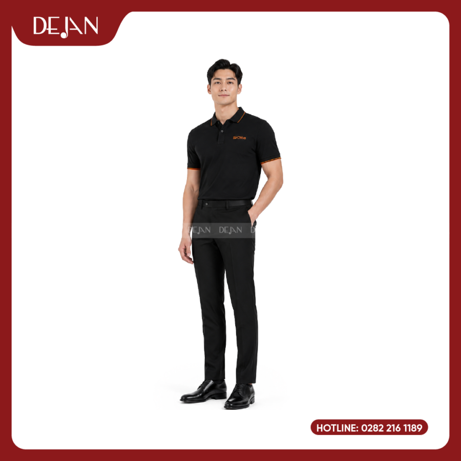 Đồng Phục Áo Thun Polo PLDJ07 Cá Tính Với Tông Đen