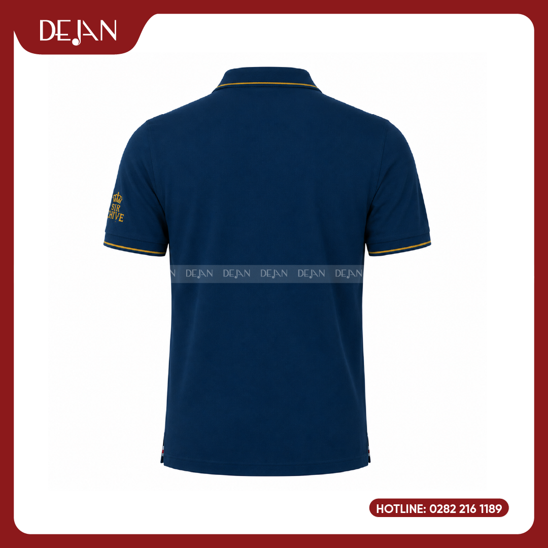 PLDJ08-dong-phuc-ao-thun-polo-03 Đồng Phục Áo Thun Polo PLDJ08 Sang Trọng Với Tông Xanh Navy Phối Ánh Vàng