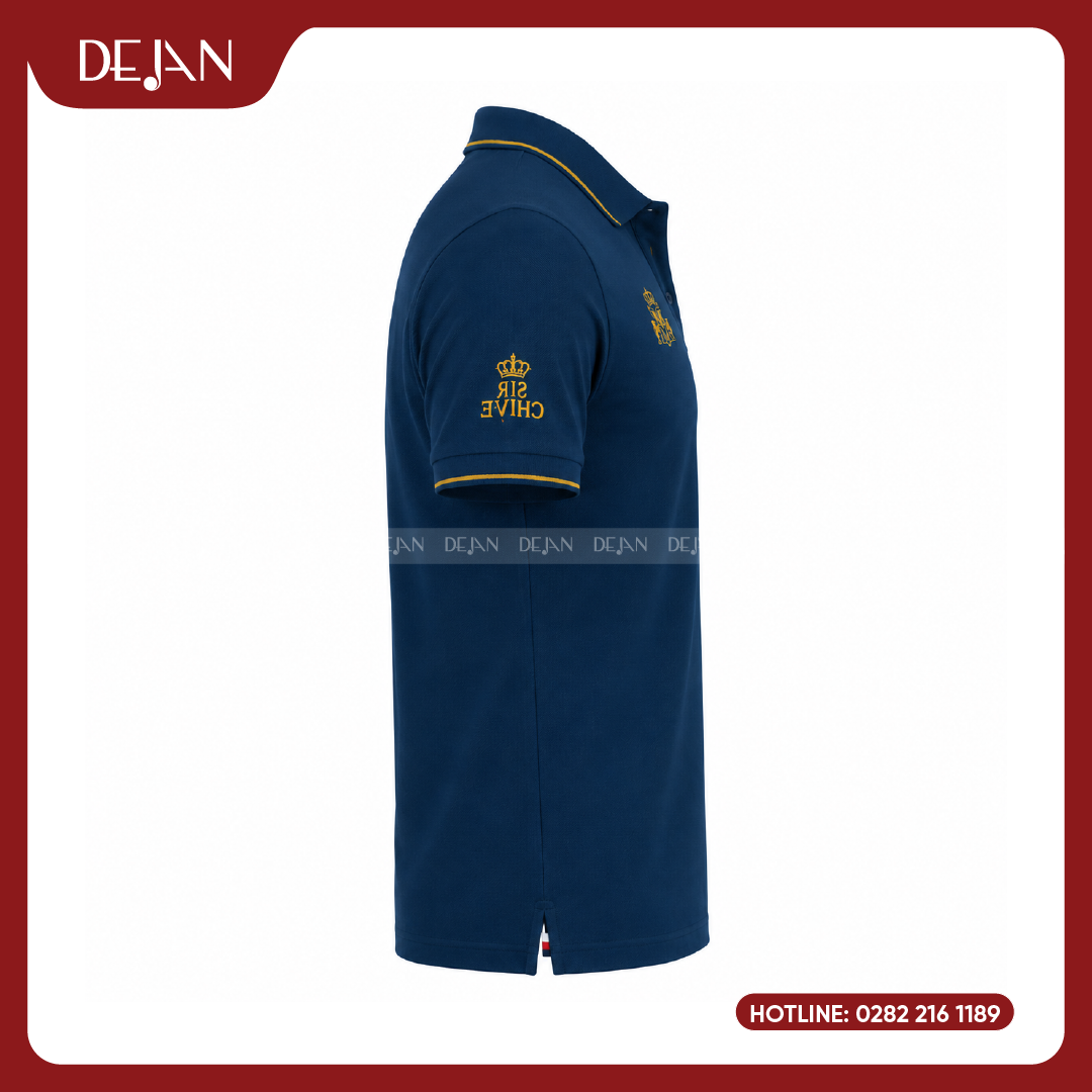 PLDJ08-dong-phuc-ao-thun-polo-04 Đồng Phục Áo Thun Polo PLDJ08 Sang Trọng Với Tông Xanh Navy Phối Ánh Vàng