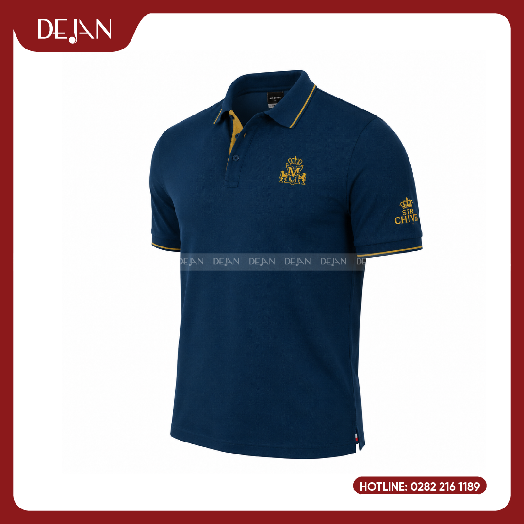PLDJ08-dong-phuc-ao-thun-polo-05 Đồng Phục Áo Thun Polo PLDJ08 Sang Trọng Với Tông Xanh Navy Phối Ánh Vàng