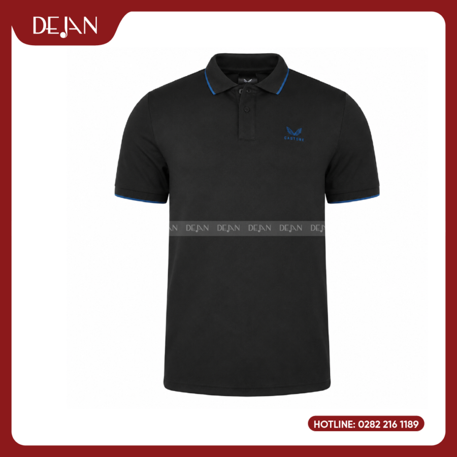 Đồng Phục Áo Thun Polo PLDJ09 Hiện Đại Với Tông Đen Phối Xanh Dương