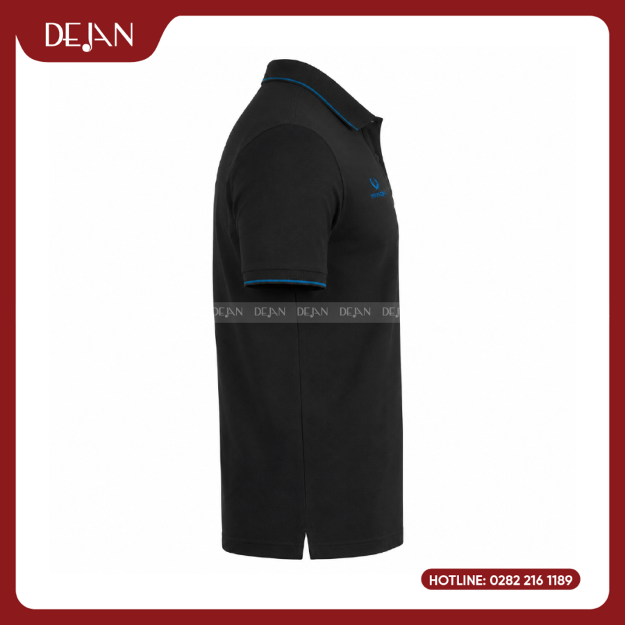 Đồng Phục Áo Thun Polo PLDJ09 Hiện Đại Với Tông Đen Phối Xanh Dương