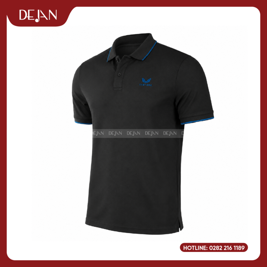 Đồng Phục Áo Thun Polo PLDJ09 Hiện Đại Với Tông Đen Phối Xanh Dương