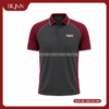 Đồng Phục Áo Thun Polo PLDJ11 Mạnh Mẽ Với Thân Xám Than Phối Tay Raglan Đỏ Đô