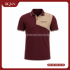 Đồng Phục Áo Thun Polo PLDJ13 Sang Trọng Với Tông Đỏ Đô Phối Mảng Be