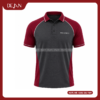 Đồng Phục Áo Thun Polo PLDJ19 Mạnh Mẽ Với Thân Xám Than Phối Tay Đỏ Đô