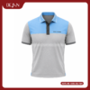 Đồng Phục Áo Thun Polo PLDJ20 Trẻ Trung Với Tông Xám Phối Vai Xanh Da Trời