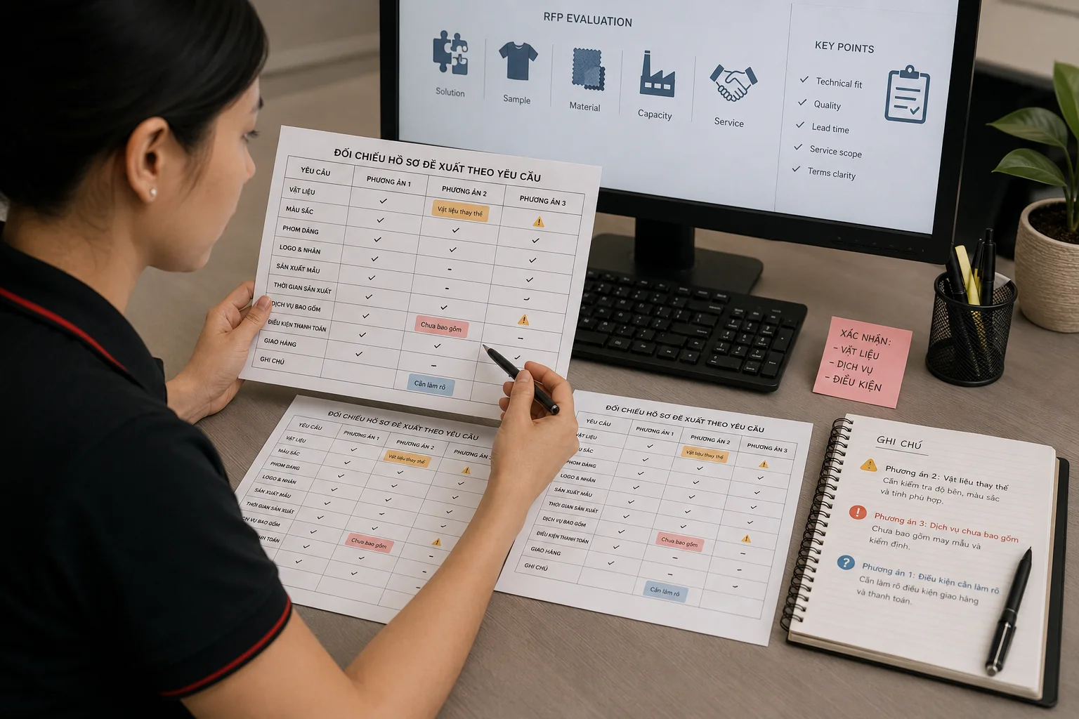 Mẫu RFP đặt may đồng phục công sở