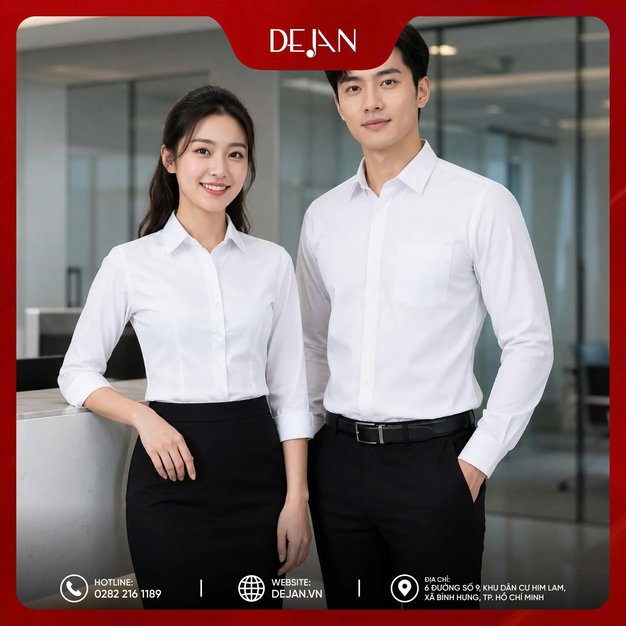 Báo giá may áo sơ mi đồng phục nam nữ
