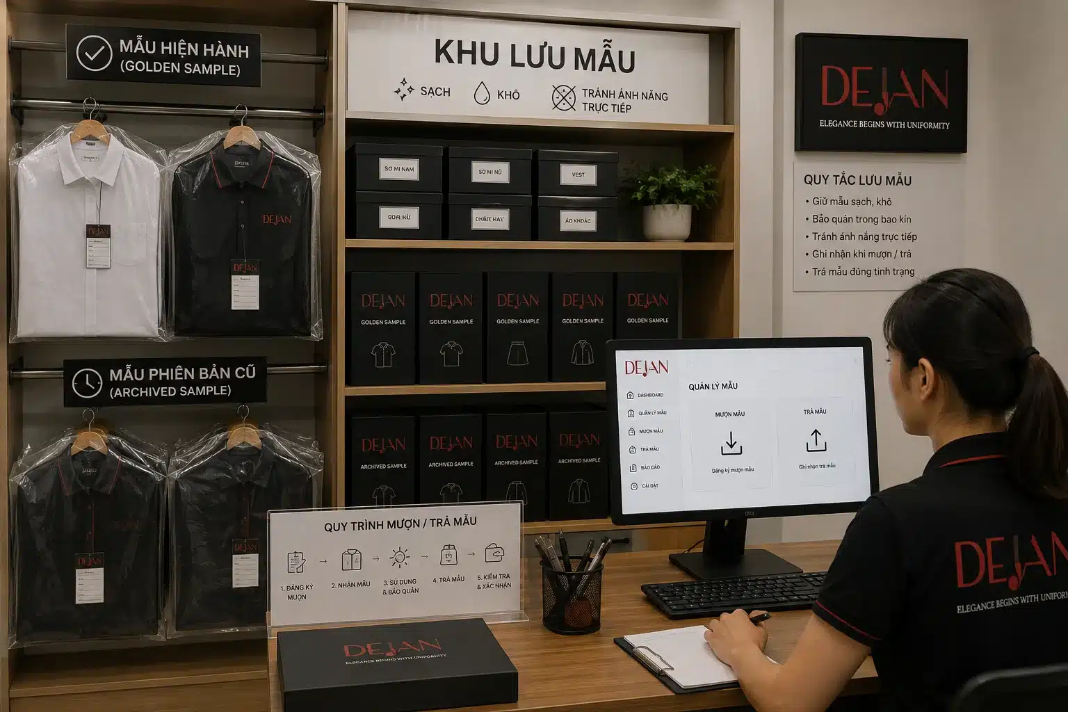 Golden sample là gì? Cách dùng mẫu đối chứng khi nghiệm thu đơn hàng đồng phục