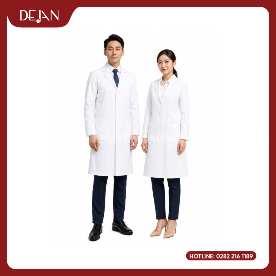 Đồng Phục Blouse Bác Sĩ DJDPBBS1001 - Trắng Tinh Khôi, Biểu Tượng Của Niềm Tin