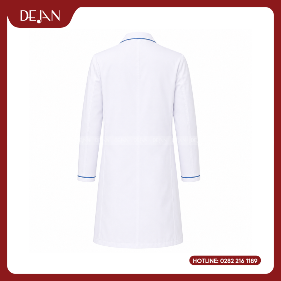 Đồng Phục Blouse Bác Sĩ DJDPBBS1002 - Trắng Thanh Khiết Điểm Nhấn Navy Tinh Tế