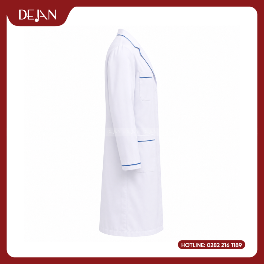 Đồng Phục Blouse Bác Sĩ DJDPBBS1002 - Trắng Thanh Khiết Điểm Nhấn Navy Tinh Tế