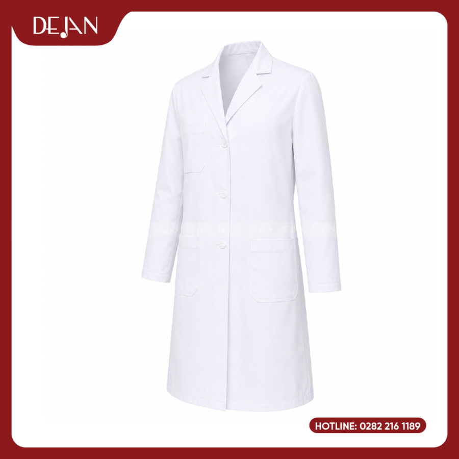 Đồng Phục Blouse Bác Sĩ DJDPBBS1003 - Trắng Chuẩn Y Khoa, Vững Vàng Niềm Tin