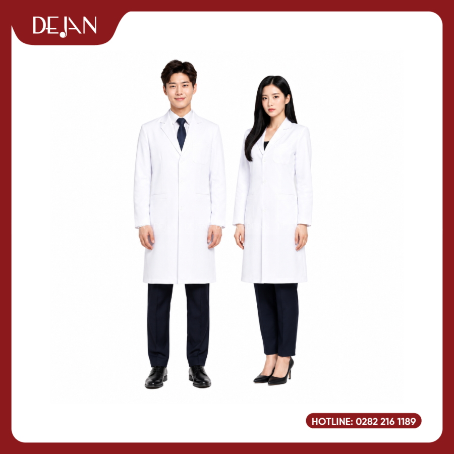 Đồng Phục Blouse Bác Sĩ DJDPBBS1004 - Trắng Nhẹ Nhàng, Ấm Áp Từng Cái Chạm