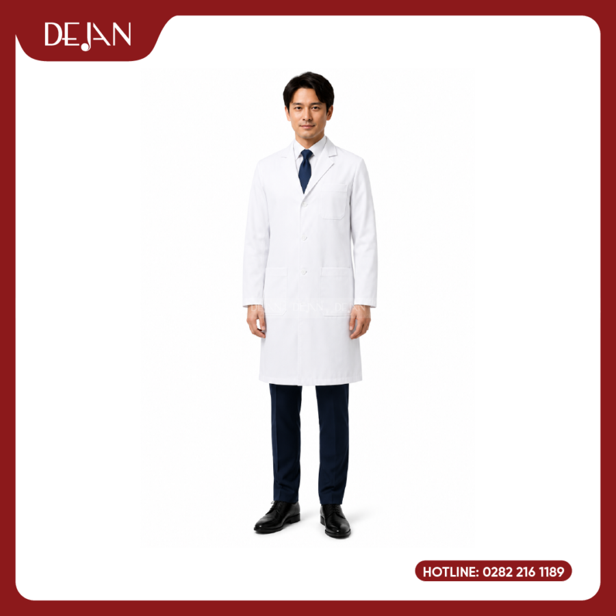 Đồng Phục Blouse Bác Sĩ DJDPBBS1005 - Trắng Thuần Khiết, Chuẩn Mực Bệnh Viện