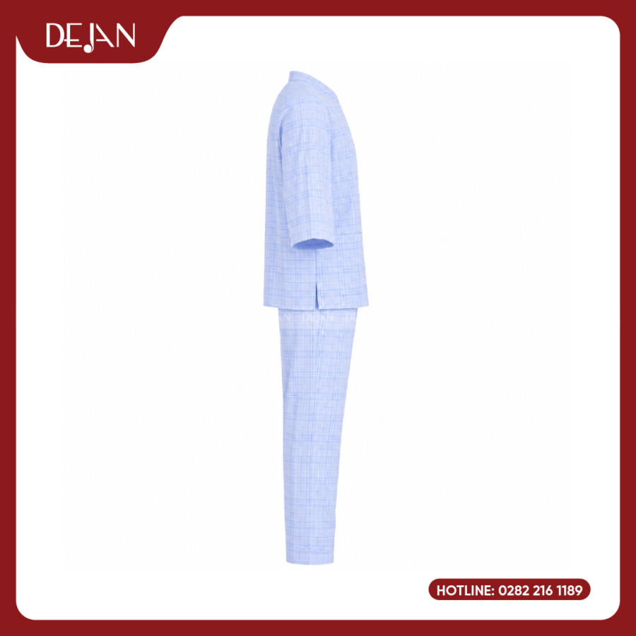 Đồng Phục Bệnh Nhân DJDPBN1001 - Caro Xanh Nhạt Nhẹ Nhàng, Dễ Chịu