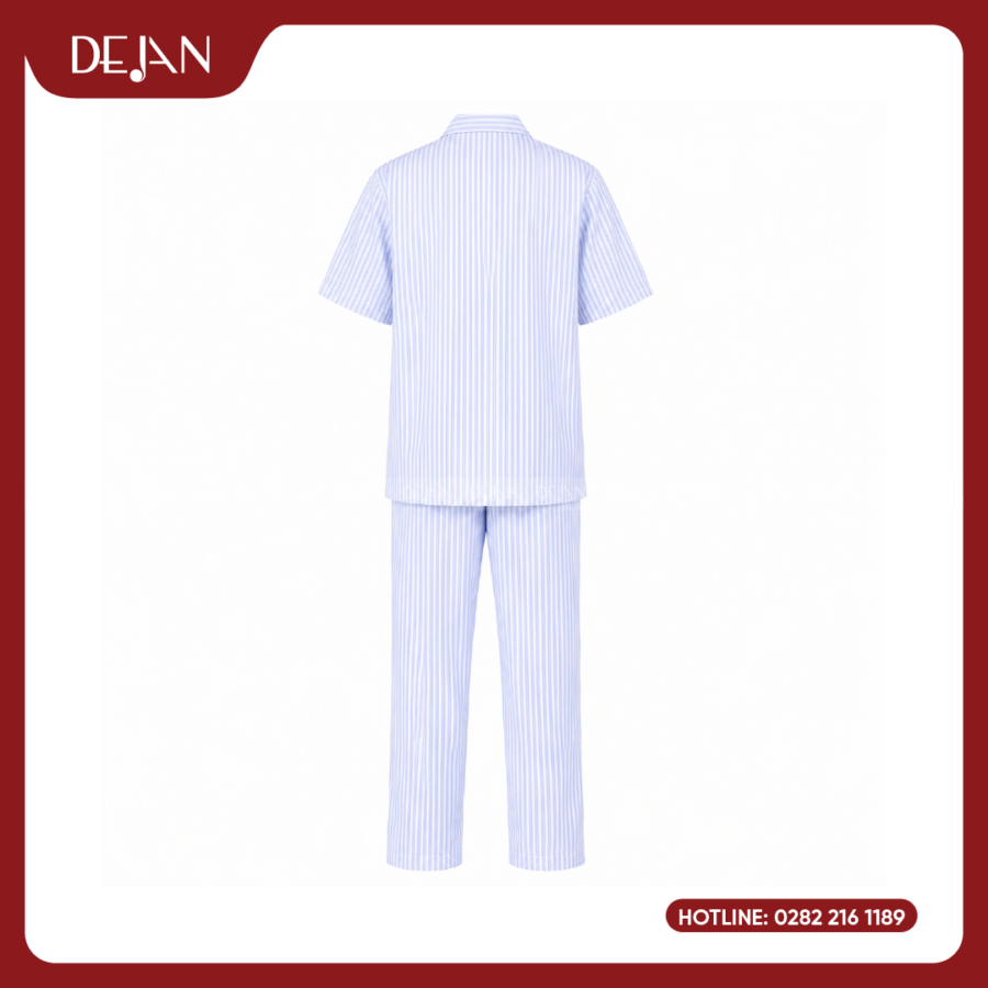 Đồng Phục Bệnh Nhân DJDPBN1003 – Kẻ Sọc Xanh Nhạt Tươi Mát