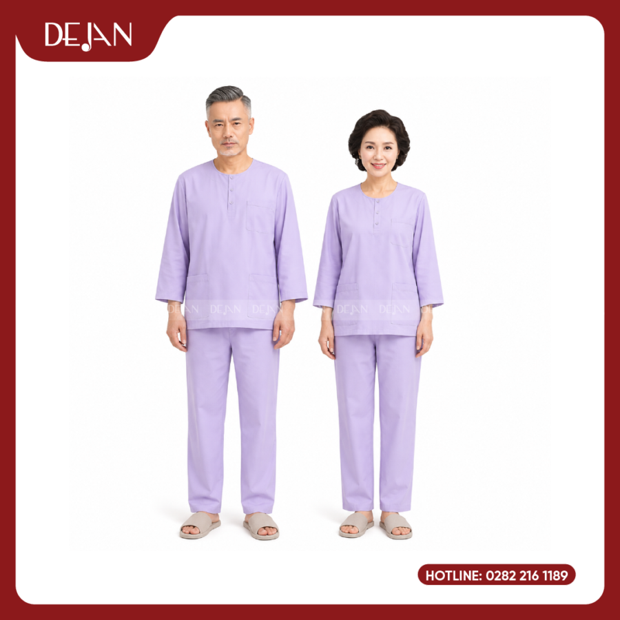 Đồng Phục Bệnh Nhân DJDPBN1004 - Tím Lavender Dịu Dàng, Thư Thái