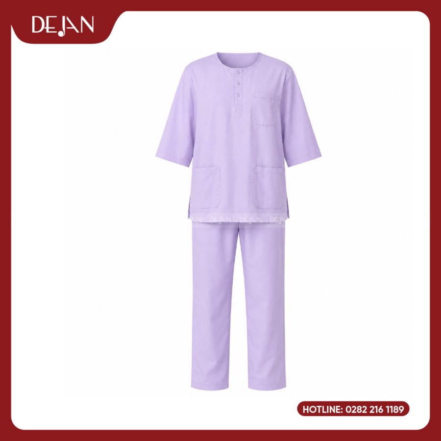 Đồng Phục Bệnh Nhân DJDPBN1004 - Tím Lavender Dịu Dàng, Thư Thái
