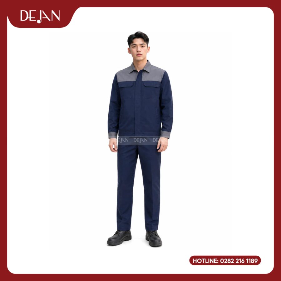 Đồng Phục Công Nhân DJDPCN1001 - Xanh Navy Bền Bỉ, Chuyên Nghiệp
