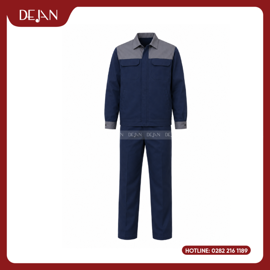 Đồng Phục Công Nhân DJDPCN1001 - Xanh Navy Bền Bỉ, Chuyên Nghiệp