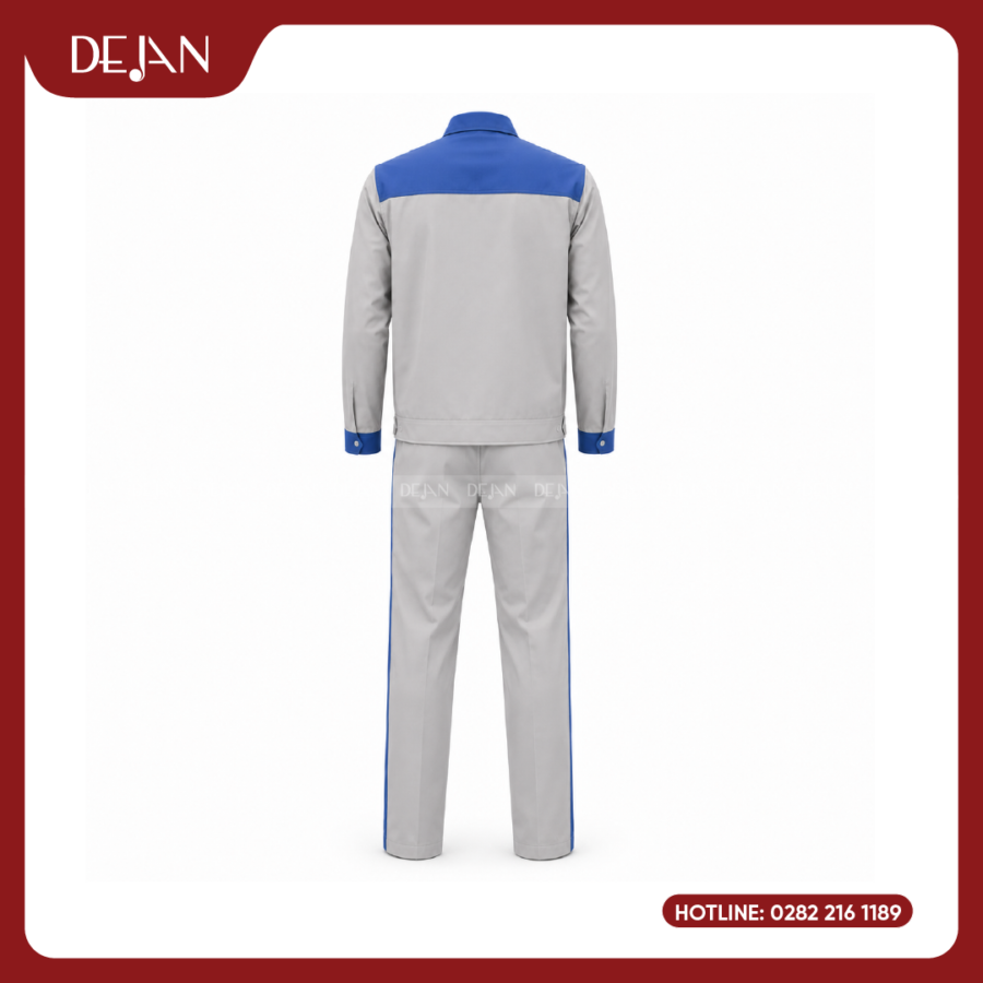 Đồng Phục Công Nhân DJDPCN1003 - Xám Nhạt Gọn Gàng, Dễ Ứng Dụng