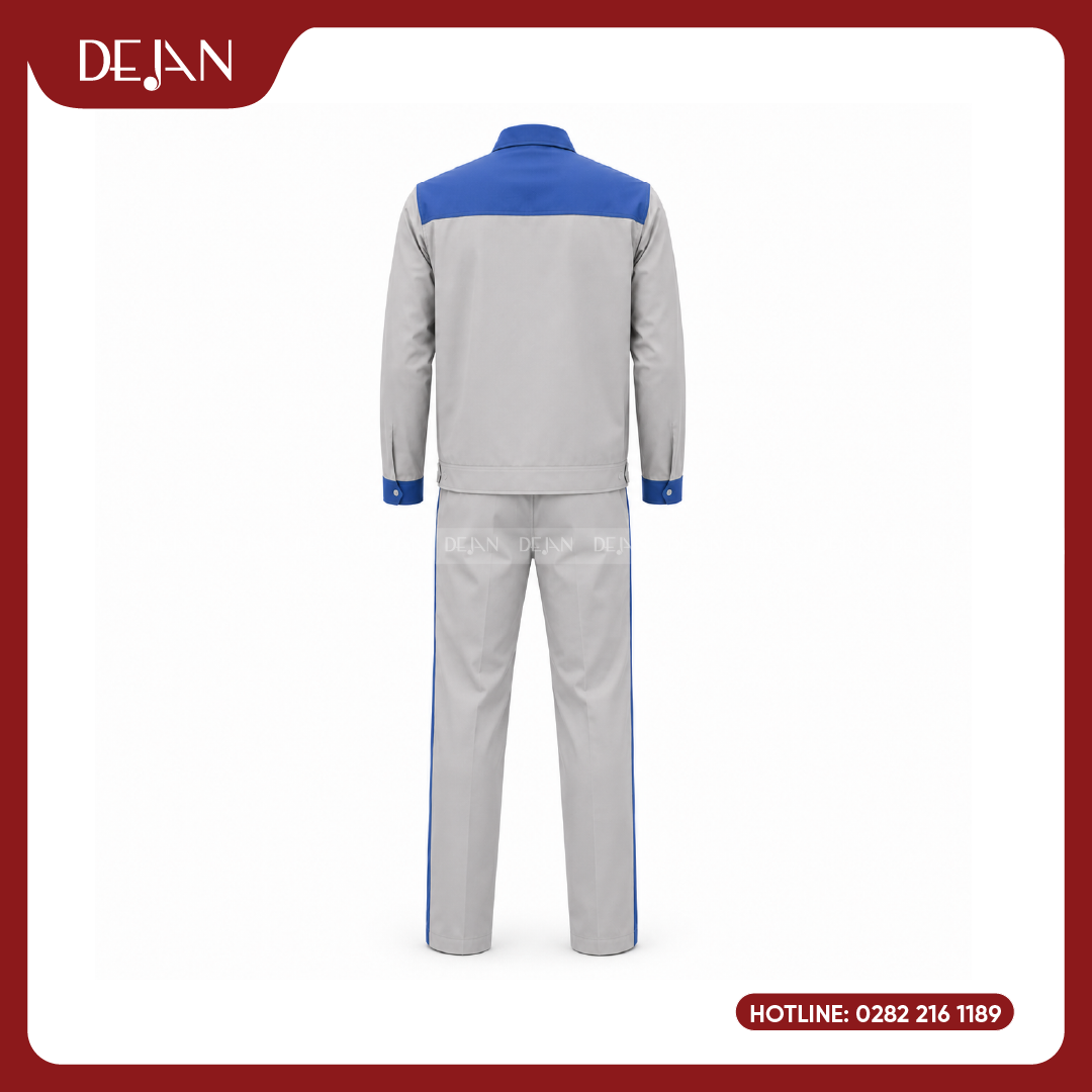 DJDPCN1003-dong-phuc-cong-nhan-03 Đồng Phục Công Nhân DJDPCN1003 - Xám Nhạt Gọn Gàng, Dễ Ứng Dụng