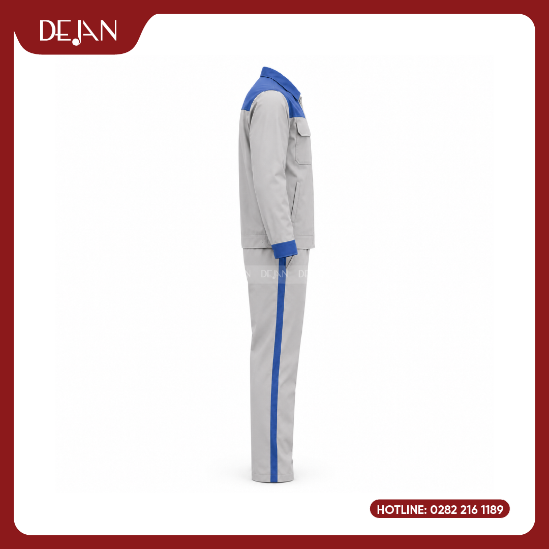 DJDPCN1003-dong-phuc-cong-nhan-04 Đồng Phục Công Nhân DJDPCN1003 - Xám Nhạt Gọn Gàng, Dễ Ứng Dụng