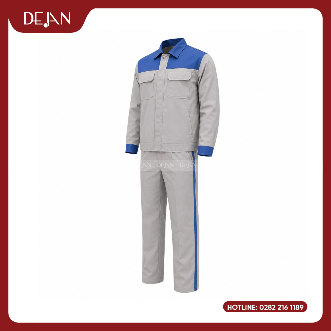 DJDPCN1003-dong-phuc-cong-nhan-05 Đồng Phục Công Nhân DJDPCN1003 - Xám Nhạt Gọn Gàng, Dễ Ứng Dụng